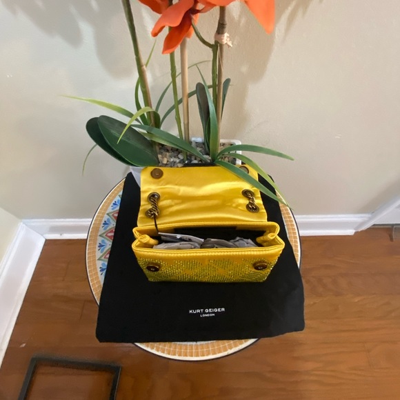 Kurt Geiger London Mini Yellow Embellished Convertible Crossbody - Picture 5 of 9